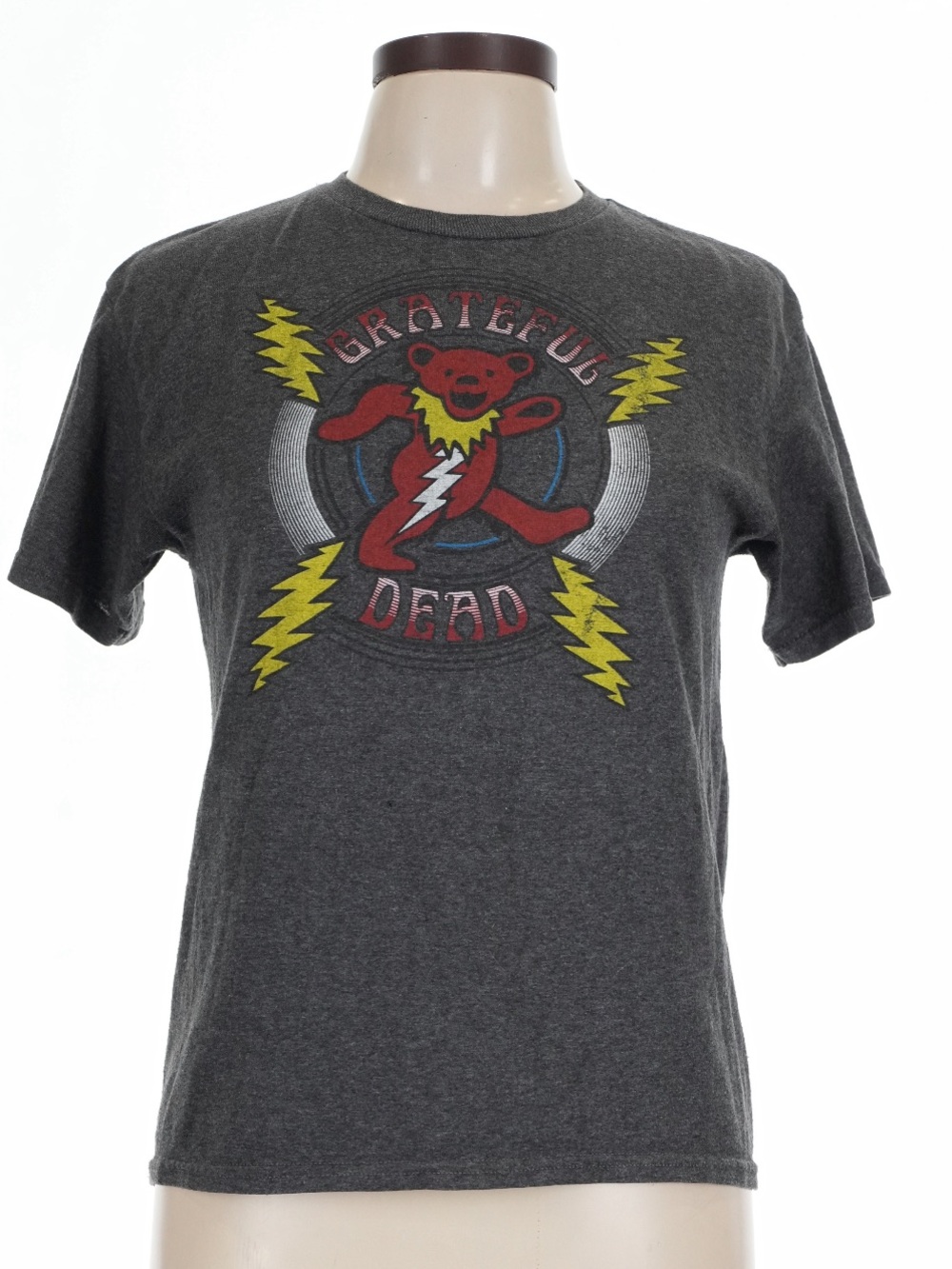 Vintage Grateful Dead Short Sleeve Graphic Tee - Charcoal with Red Bear• Large